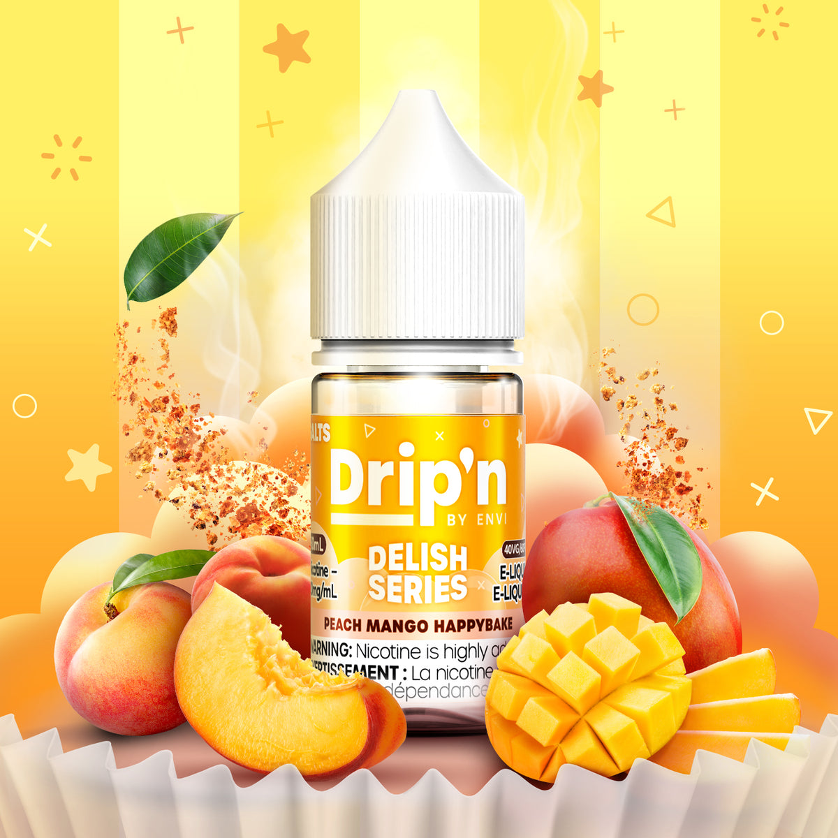 Drip'n Delish E-Liquid - Peach Mango Happybake (AB)