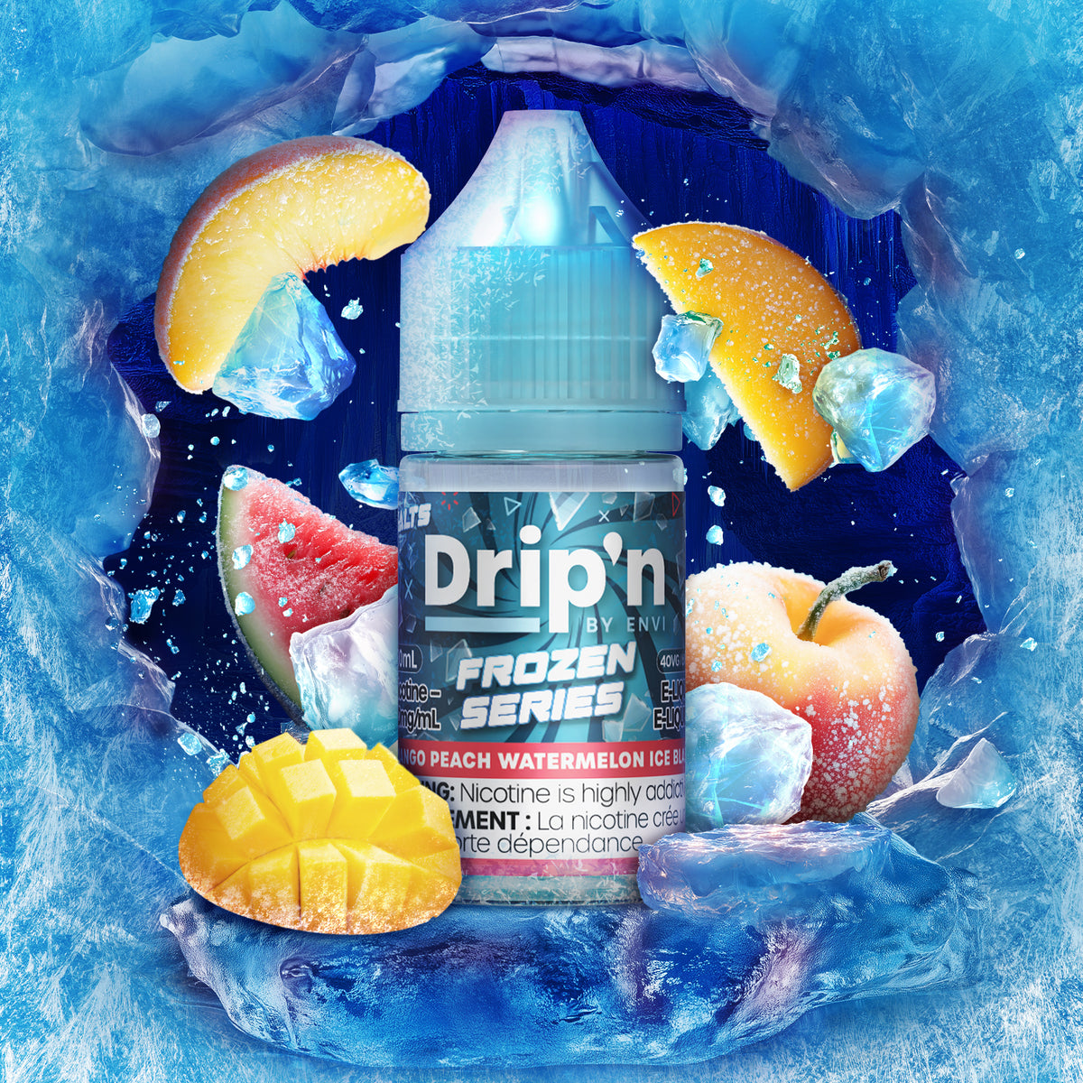 Buy Drip'n Frozen E-Liquid - Mango Peach Watermelon Ice Blast Online