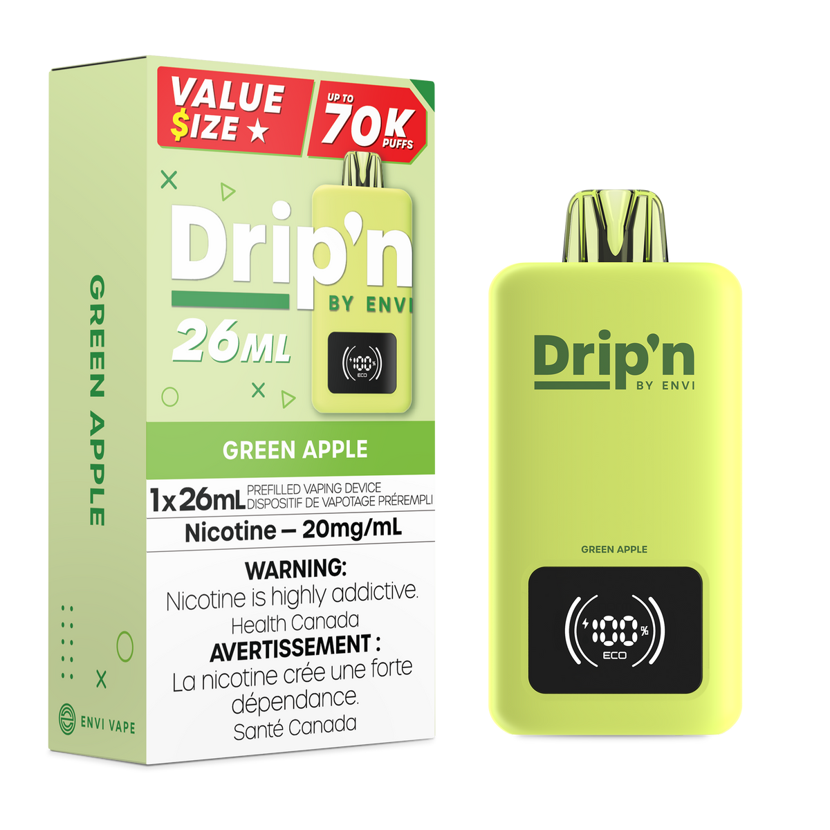 Buy Drip'n by Envi 26ML Disposable - Green Apple Online