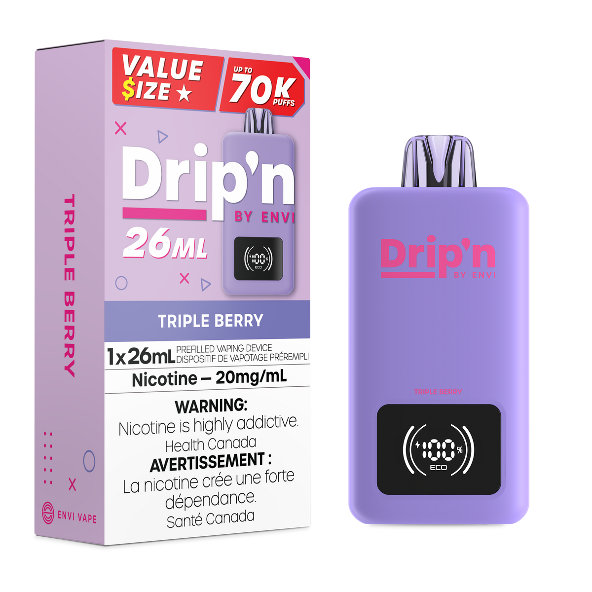 Buy Drip'n by Envi 26ML Disposable - Triple Berry Online
