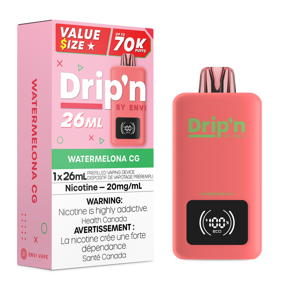 Buy Drip'n by Envi 26ML Disposable - Watermelona CG Online