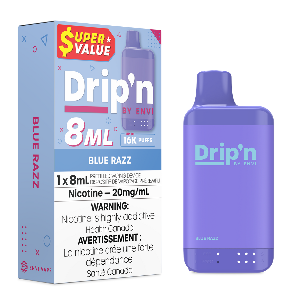Buy Drip'n by Envi 8ML Disposable - Blue Razz Online