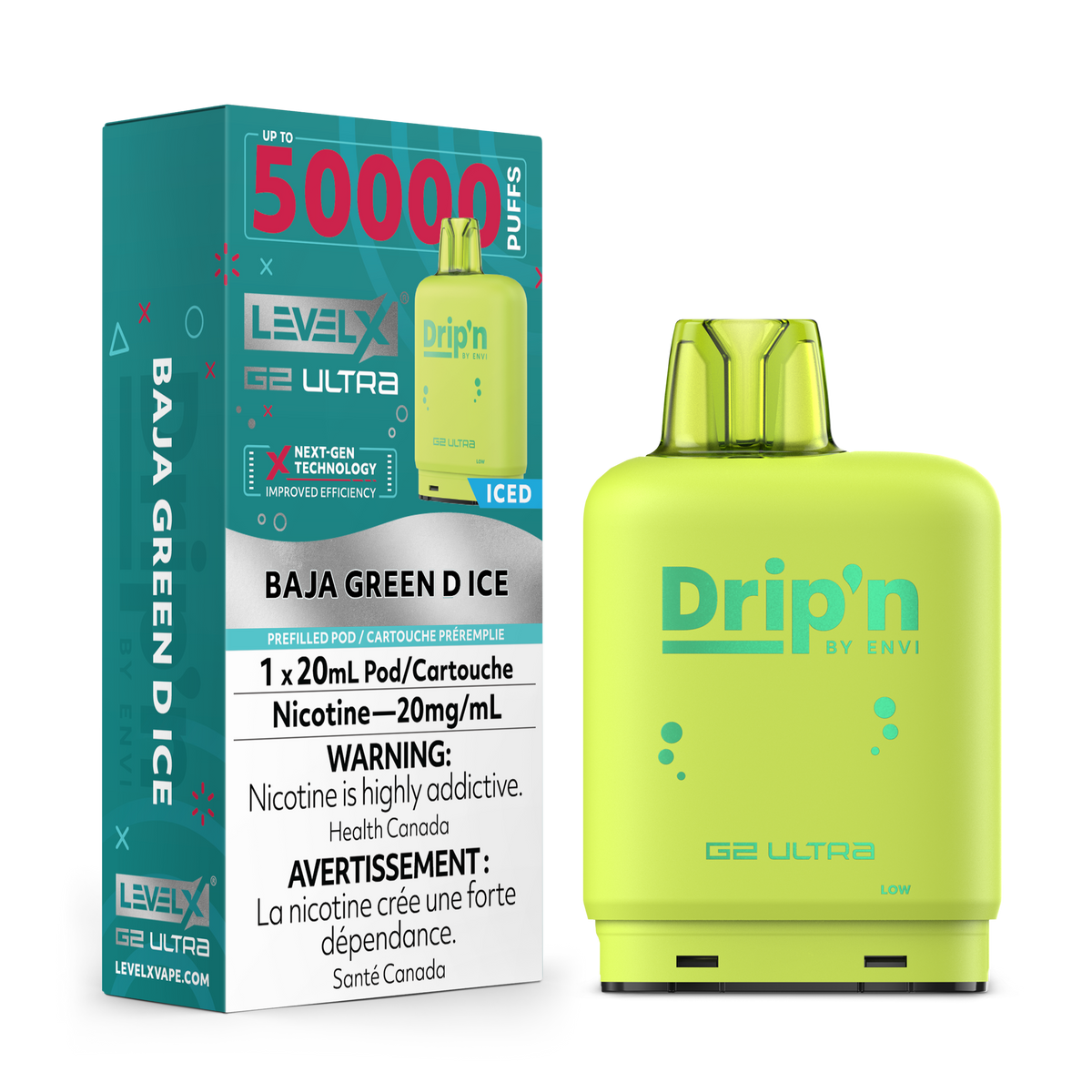Buy Level X Drip'n G2 Ultra Pod - Baja Green D Ice Online