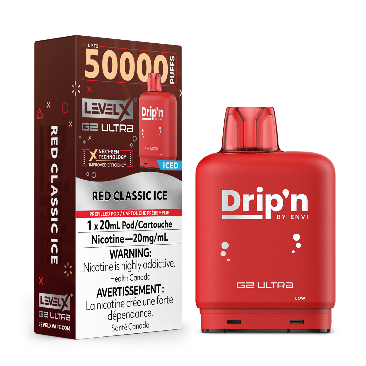Buy Level X Drip'n G2 Ultra Pod - Red Classic Ice Online