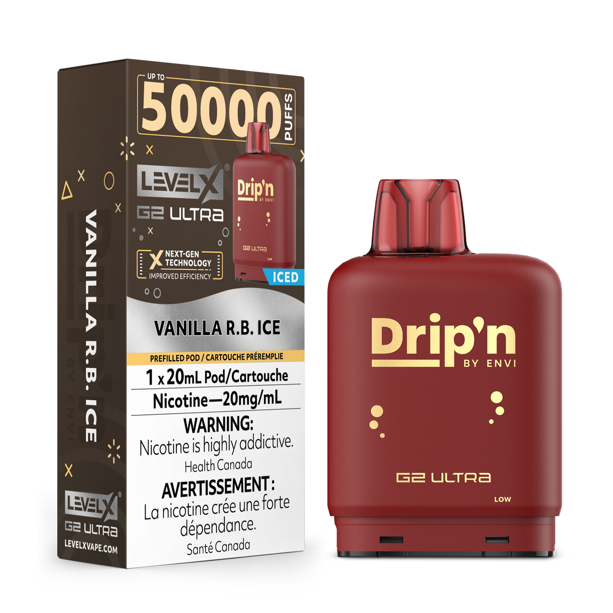 Buy Level X Drip'n G2 Ultra Pod - Vanilla R.B. Ice Online