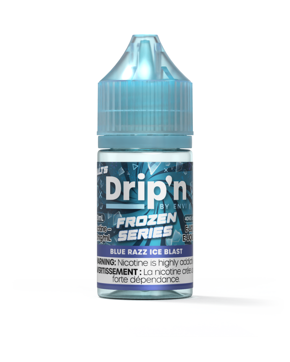 Drip'n Frozen E-Liquid Blue Razz Ice Blast 30mL Salt Nicotine ENVI Vape Drip'n Frozen E-Liquid Blue Razz Ice Blast 30mL Salt Nicotine ENVI Vape
