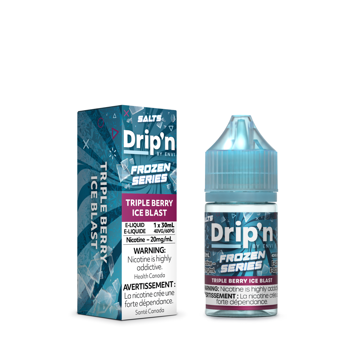 Drip'n Frozen E-Liquid Triple Berry Ice Blast 30mL Salt Nicotine ENVI Vape Drip'n Frozen E-Liquid Triple Berry Ice Blast 30mL Salt Nicotine ENVI Vape