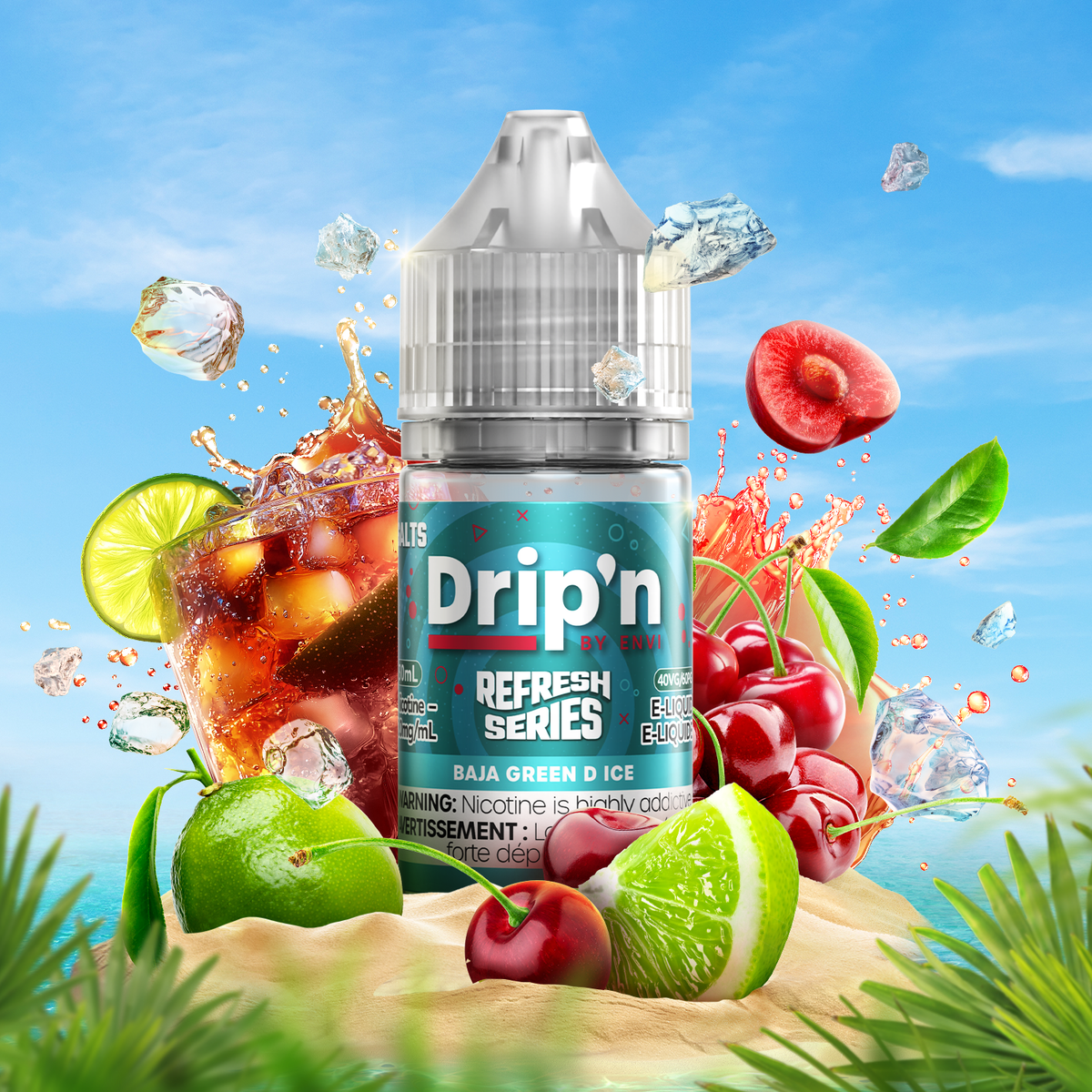 Drip'n by Envi Refresh E-Liquid - Baja Green D Ice 30mL ENVI Vape Drip'n by Envi Refresh E-Liquid - Baja Green D Ice 30mL ENVI Vape