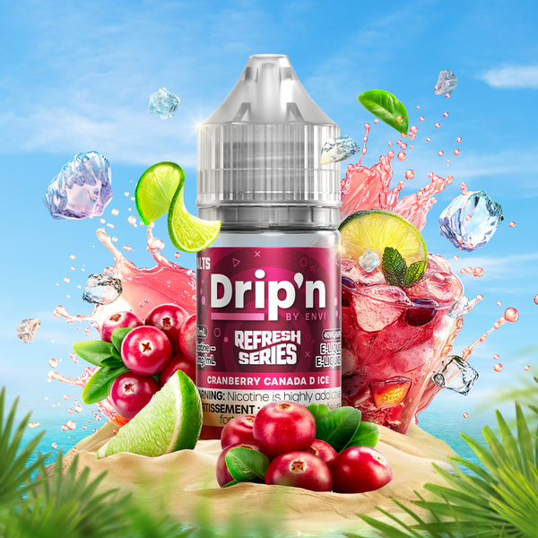 Drip'n by Envi Refresh E-Liquid - Cranberry Canada D Ice 30mL