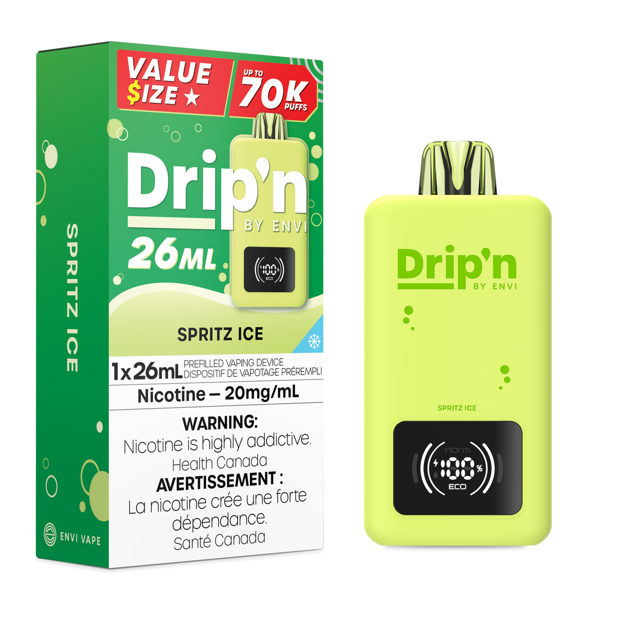Drip'n by Envi 26ML Disposable - Spritz Ice (ON)