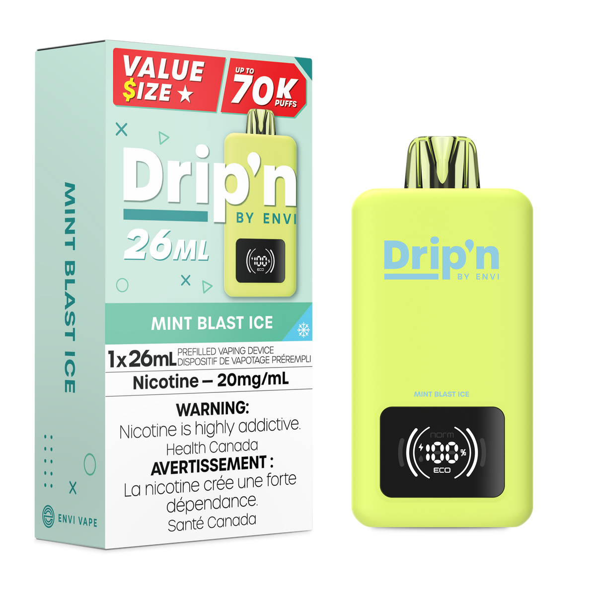 Drip'n by Envi 26ML Disposable - Mint Blast Ice (ON)