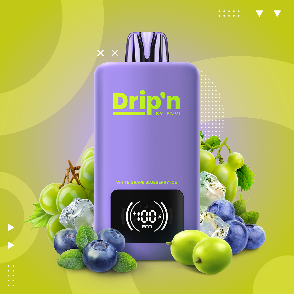 Drip'n by Envi 26ML Disposable - White Grape Blueberry Ice (ON)