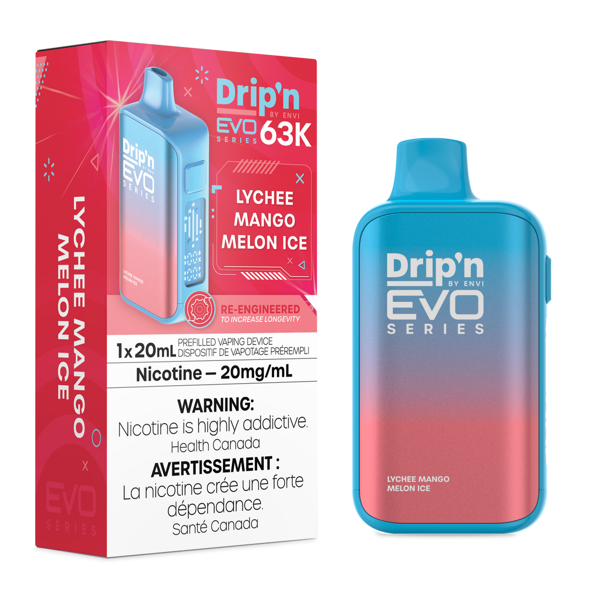 Drip'n by Envi EVO 63K Disposable - Lychee Mango Melon Ice (AB)