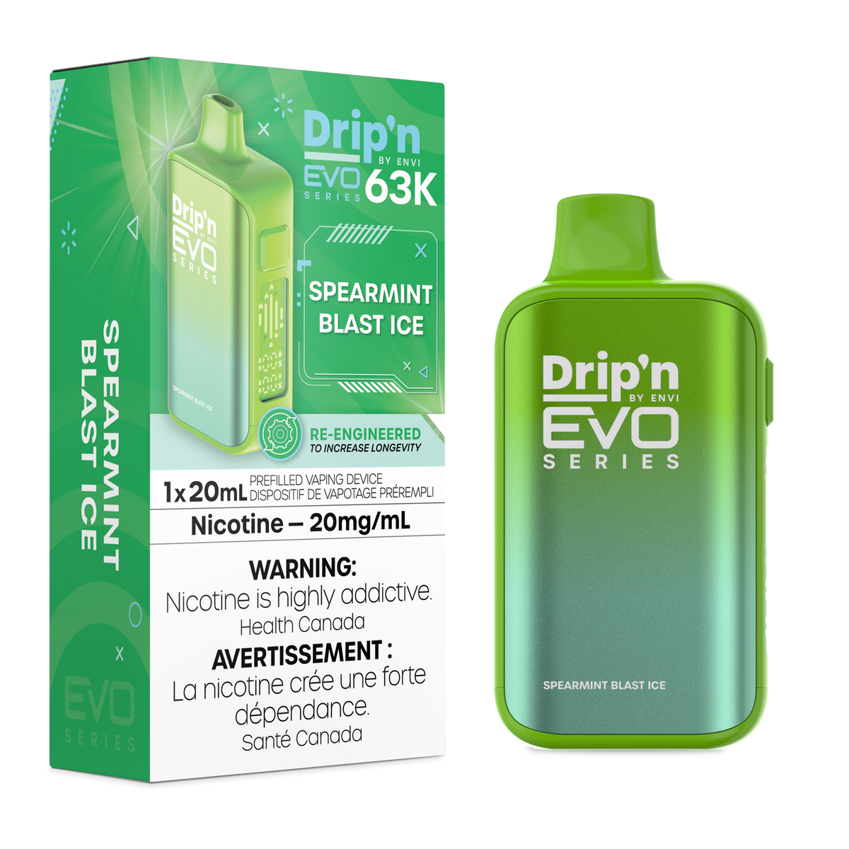 Drip'n by Envi EVO 63K Disposable - Spearmint Blast Ice