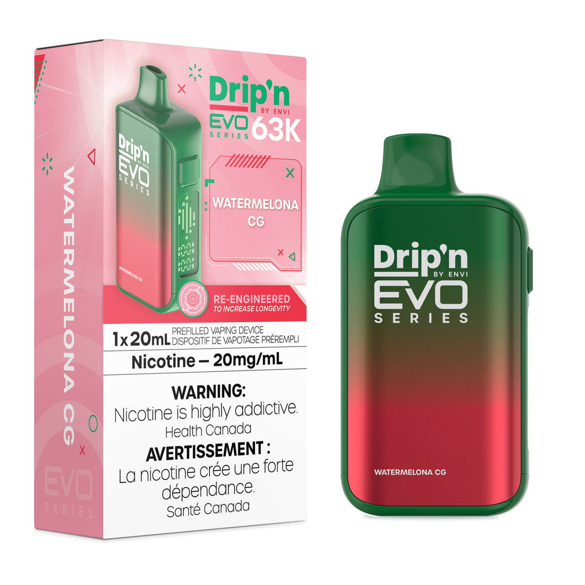 Drip'n by Envi EVO 63K Disposable - Watermelona CG
