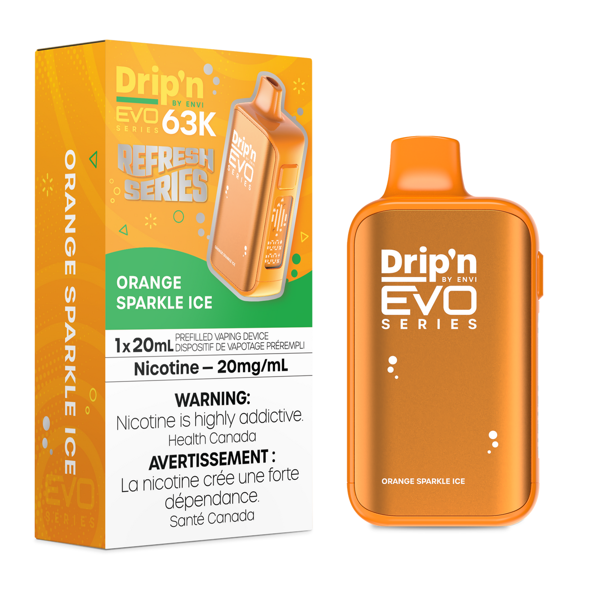 Drip'n by Envi EVO 63K Disposable - Orange Sparkle Ice