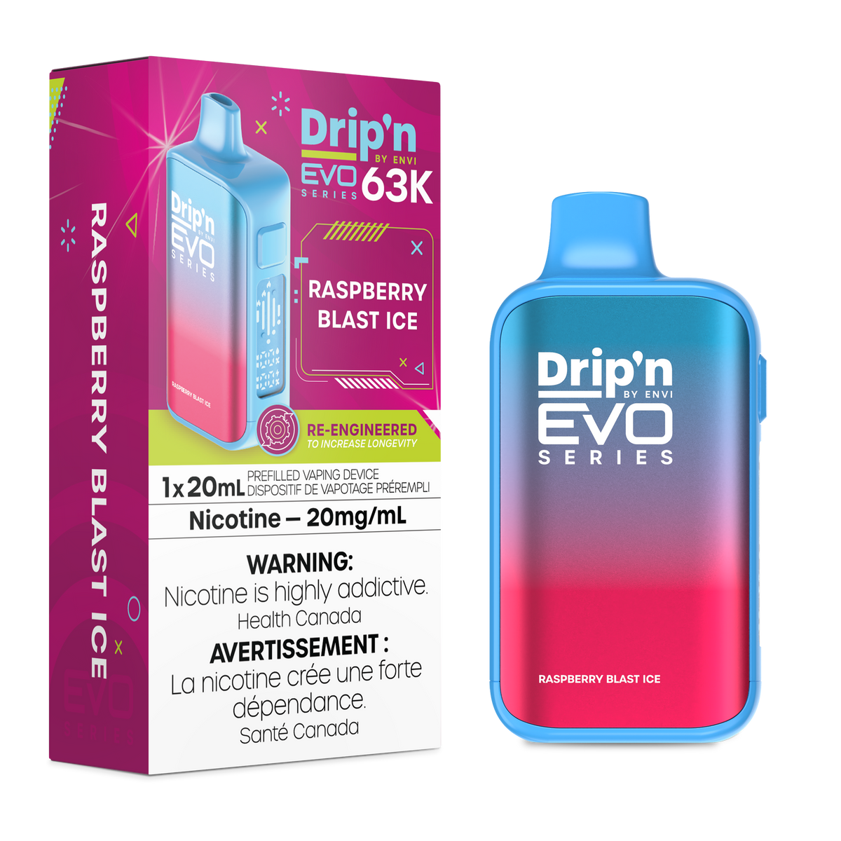Drip'n by Envi EVO 63K Disposable - Raspberry Blast Ice