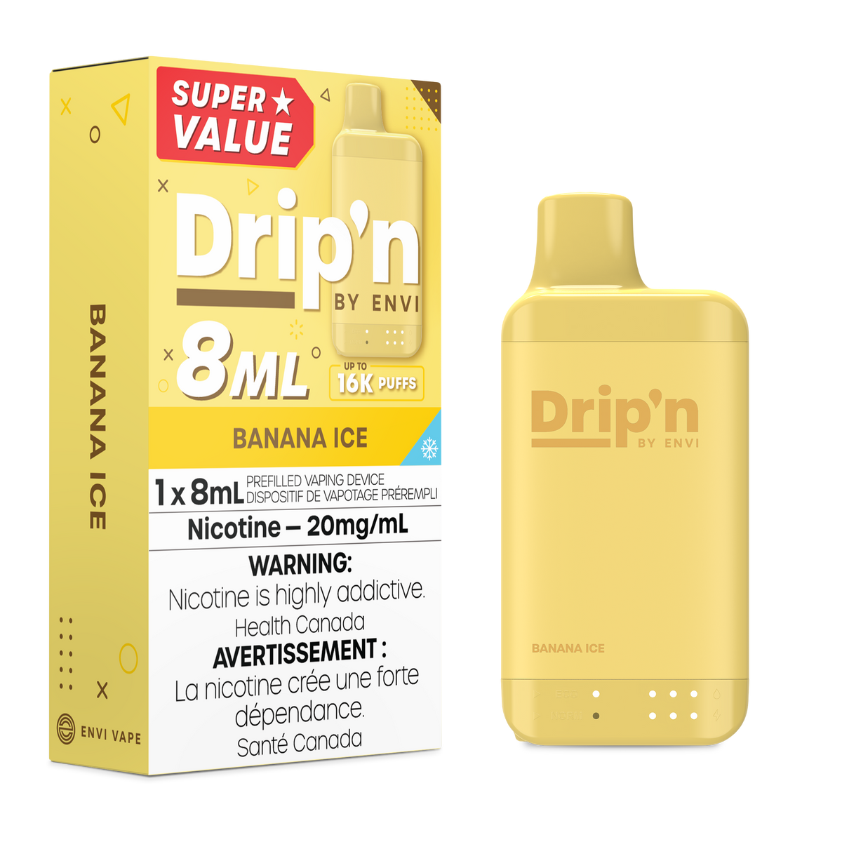 Drip'n by Envi 8ML Disposable - Banana Ice (MB)
