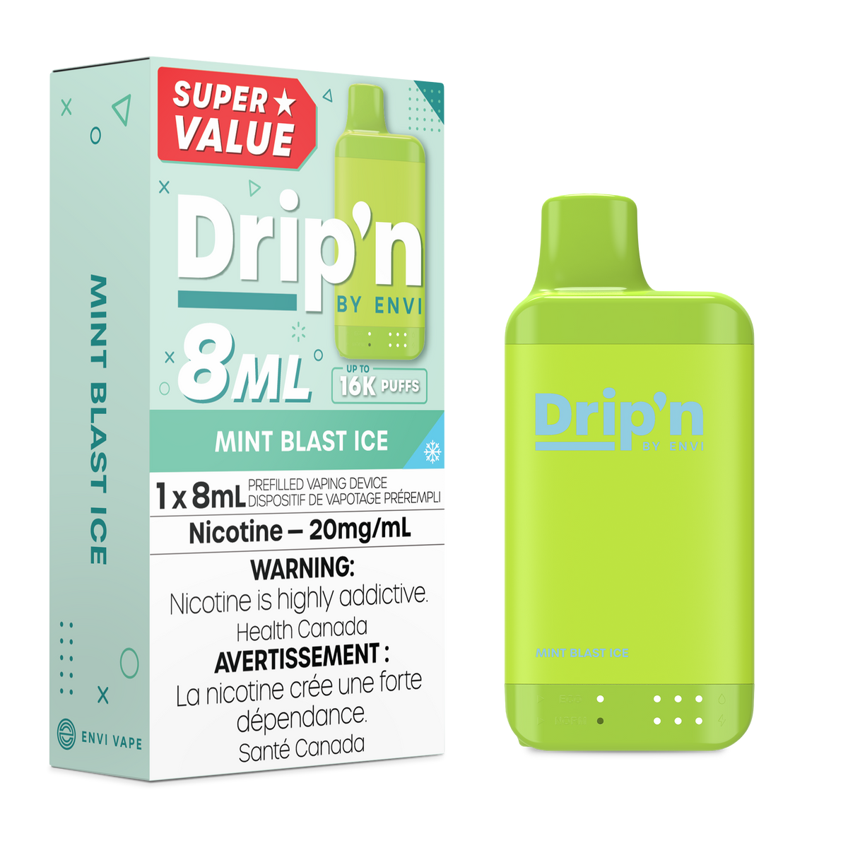 Drip'n by Envi 8ML Disposable - Mint Blast Ice (MB)