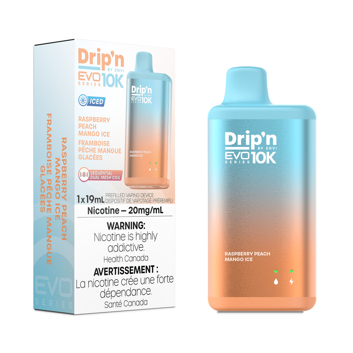 Drip'n by Envi EVO Series 10k - Raspberry Peach Mango Ice