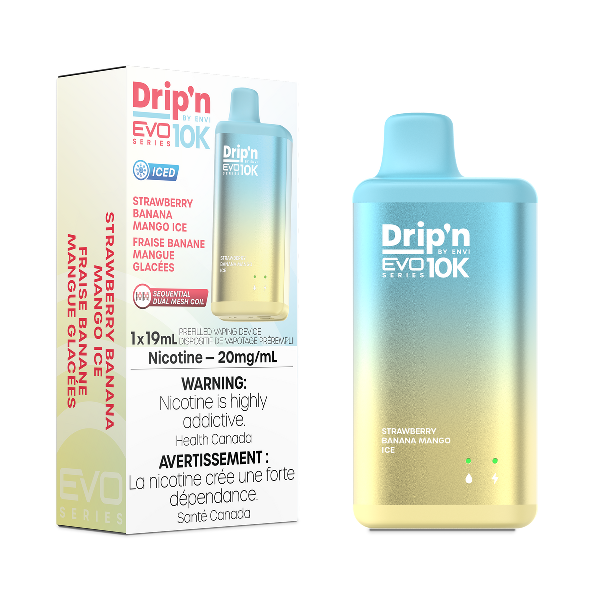 Drip'n by Envi EVO Series 10k - Strawberry Banana Mango Ice (ON)