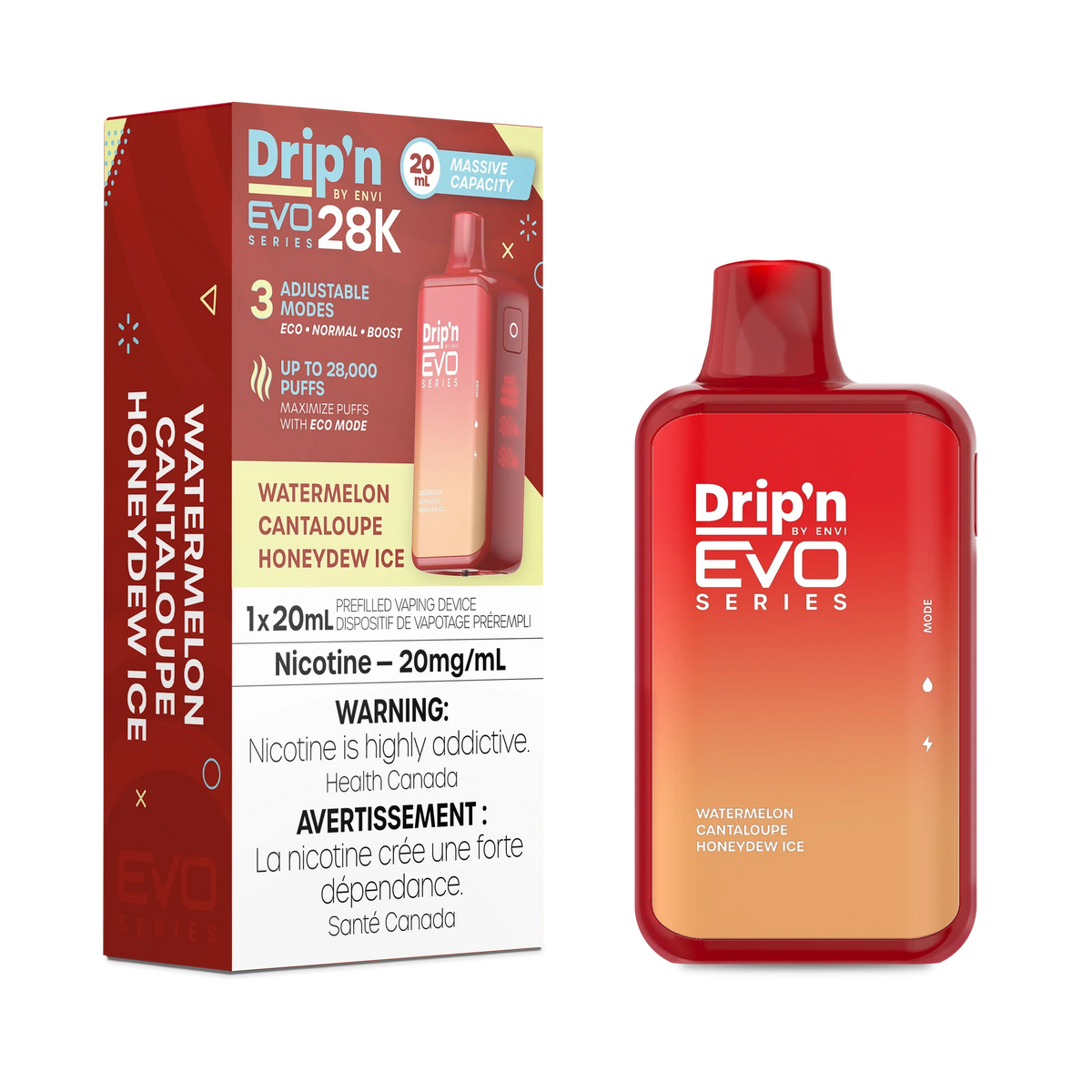 Drip'n by Envi EVO Series 28k - Watermelon Cantaloupe Honeydew lce (MB)