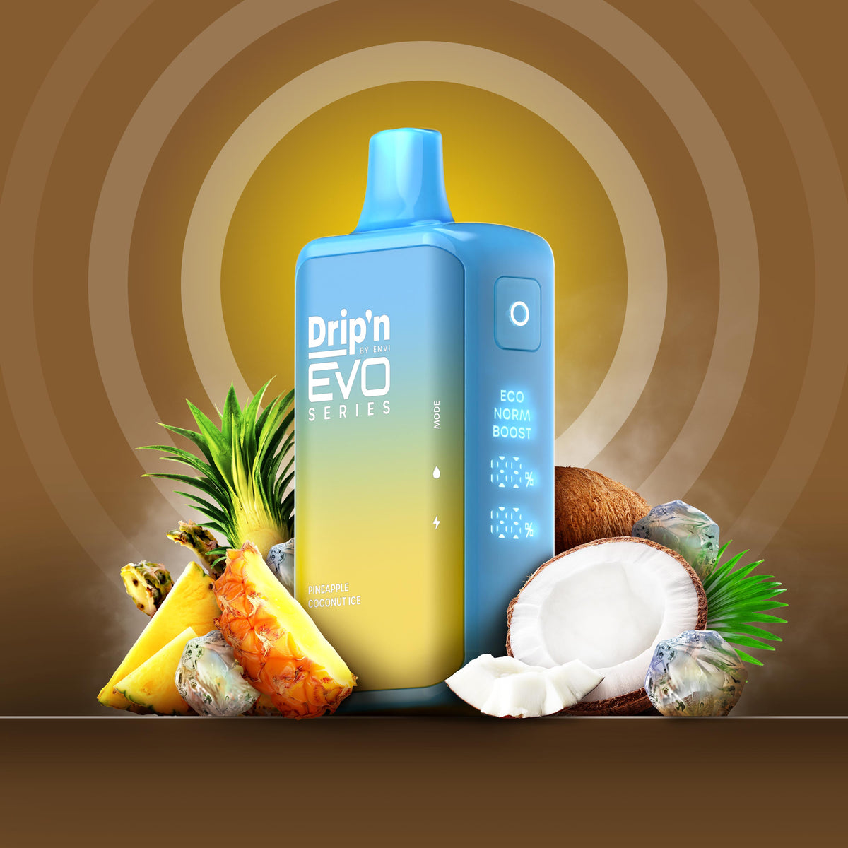 Drip'n EVO 28K Pineapple Coconut Ice 28,000 Puff Disposable Vape ENVI Vape Drip'n EVO 28K Pineapple Coconut Ice 28,000 Puff Disposable Vape ENVI Vape