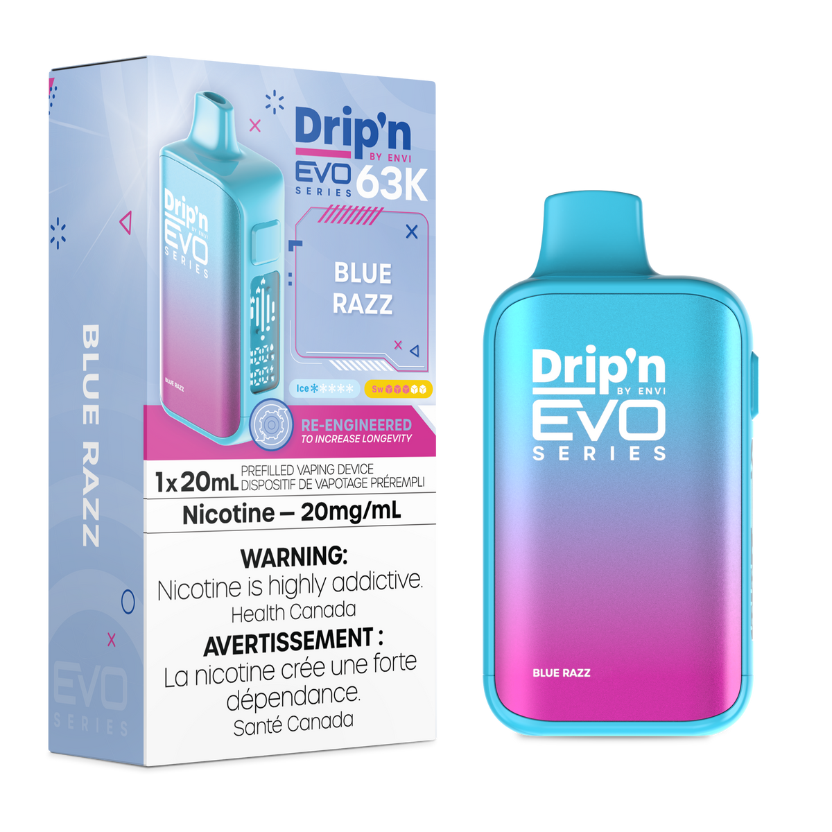 Drip'n by Envi EVO 63K Disposable - Blue Razz (MB)