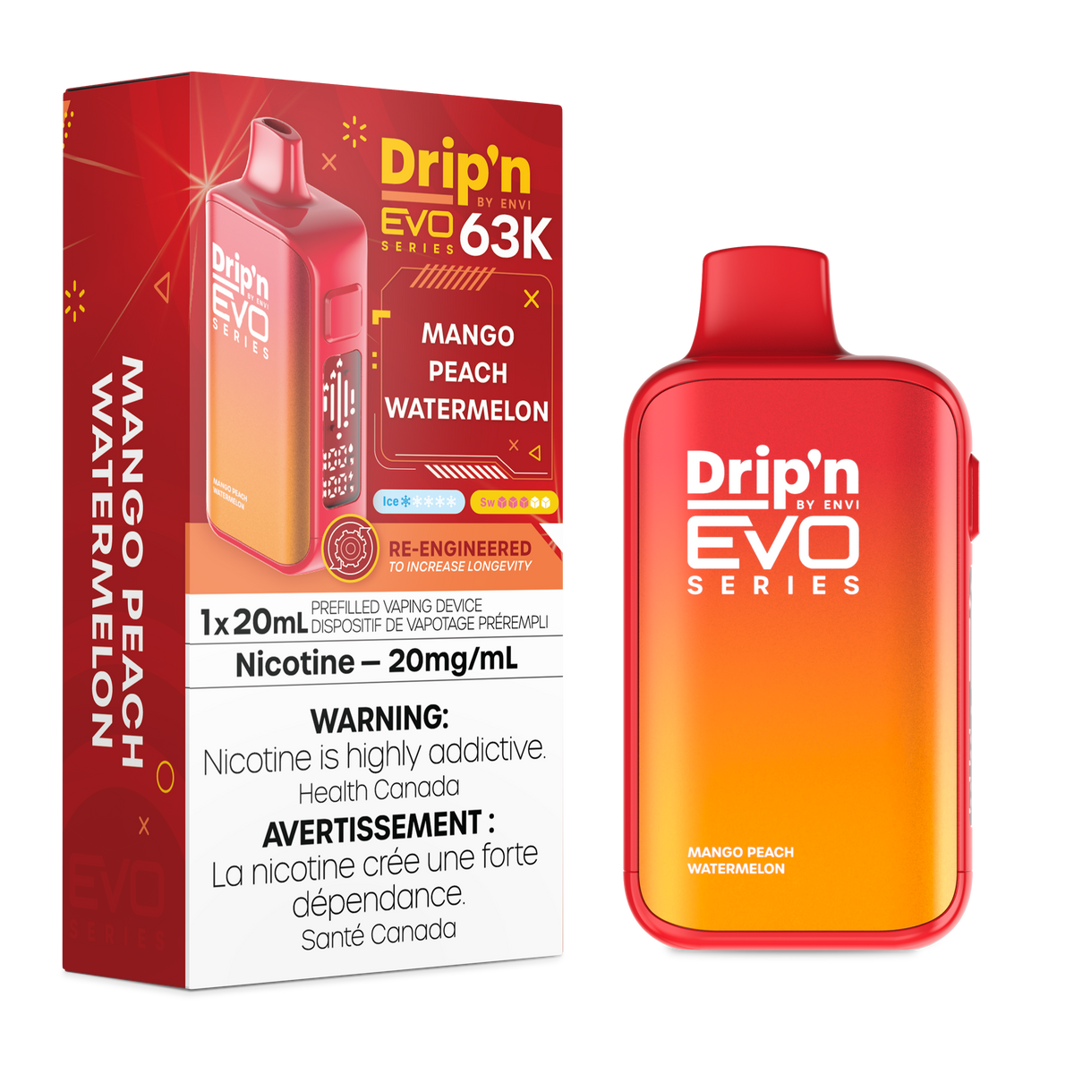 Drip'n by Envi EVO 63K Disposable - Mango Peach Watermelon (AB)