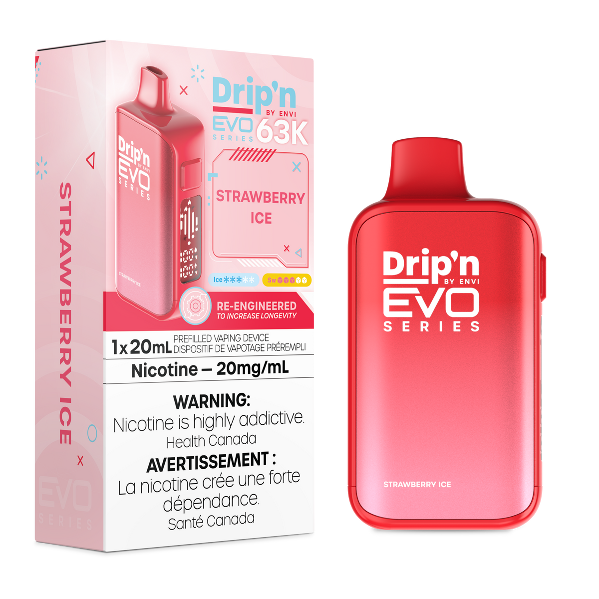 Drip'n by Envi EVO 63K Disposable - Strawberry Ice (AB)