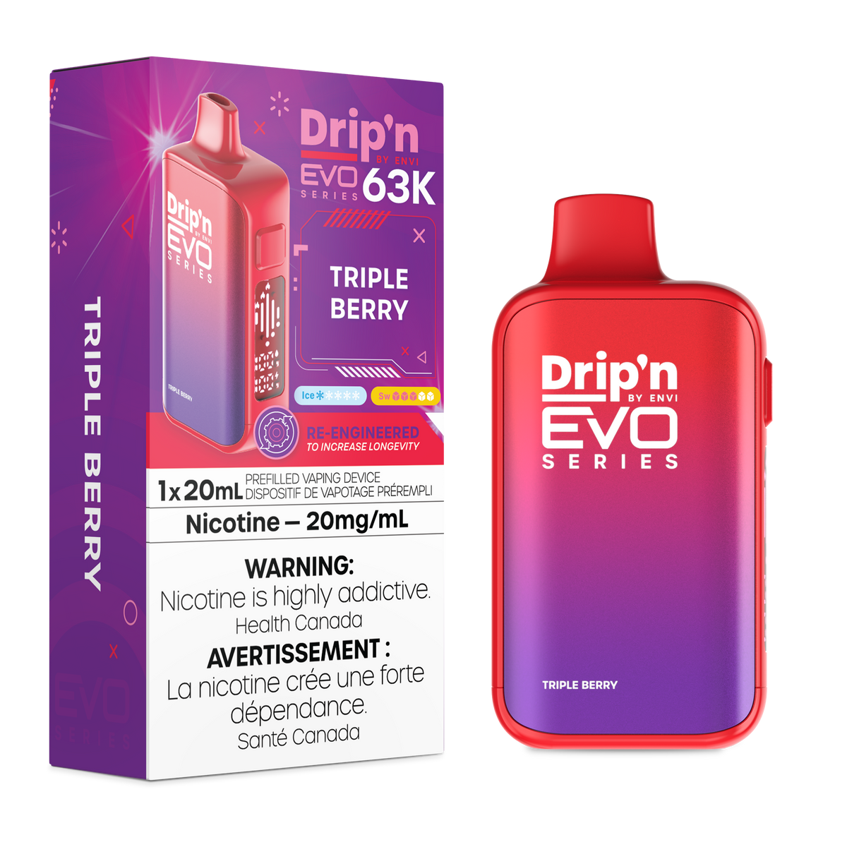 Drip'n by Envi EVO 63K Disposable - Triple Berry (AB)