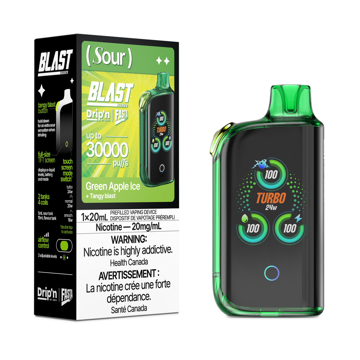 Drip'n X Fasta Blast - Green Apple Ice (Sour) (AB)