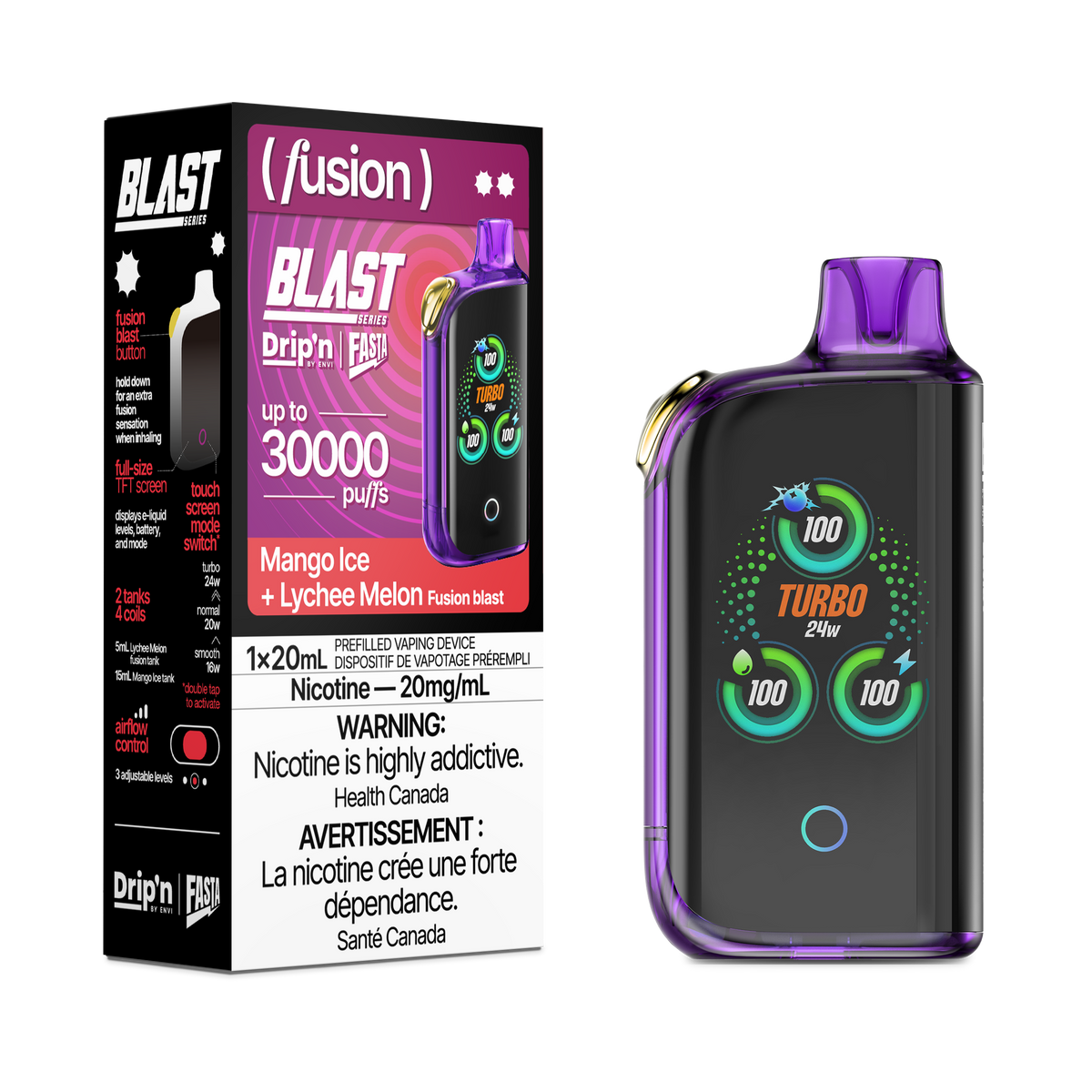 Drip'n X Fasta Blast - Mango Ice + Lychee Melon (ON)