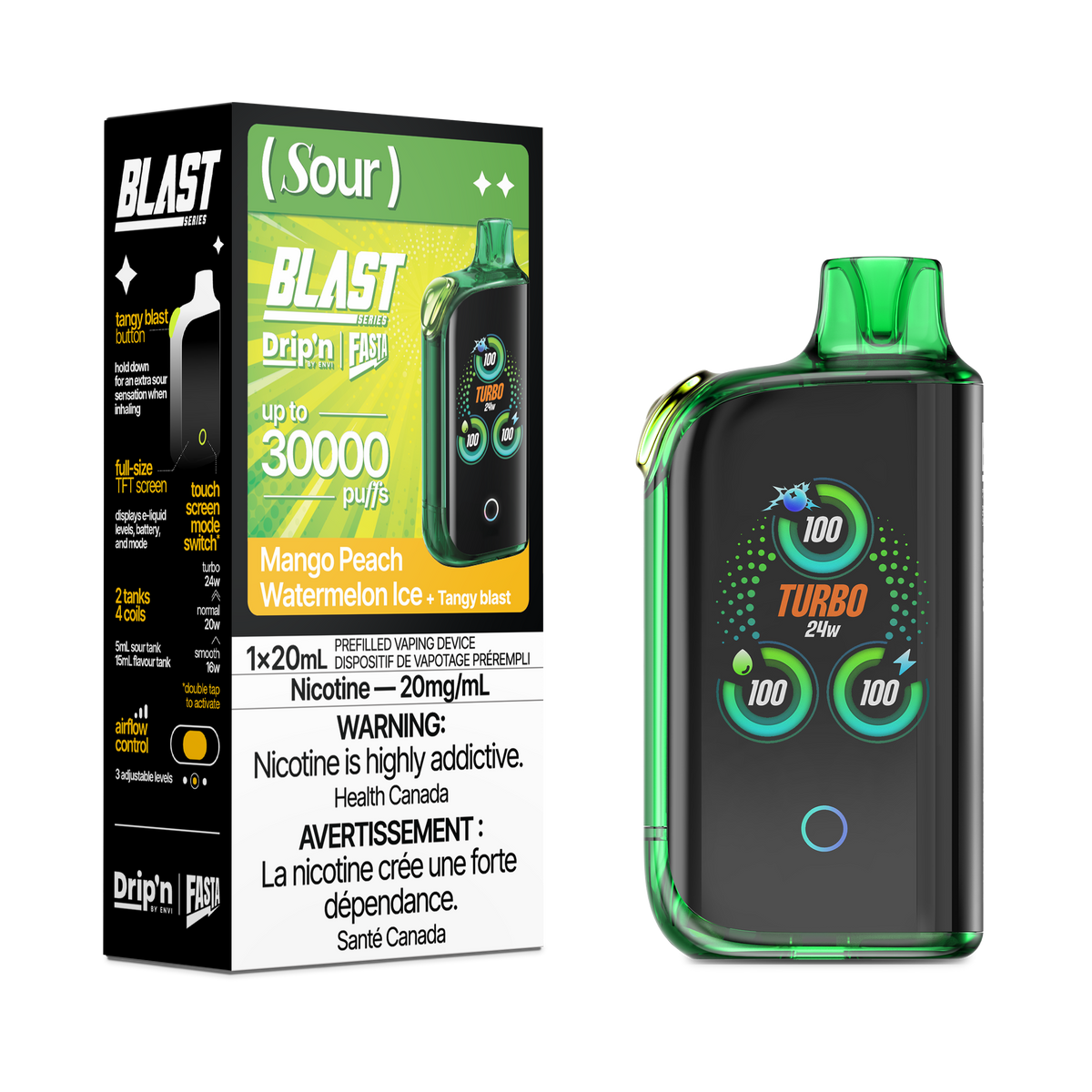 Buy Drip'n X Fasta Blast - Mango Peach Watermelon Ice (Sour) Online