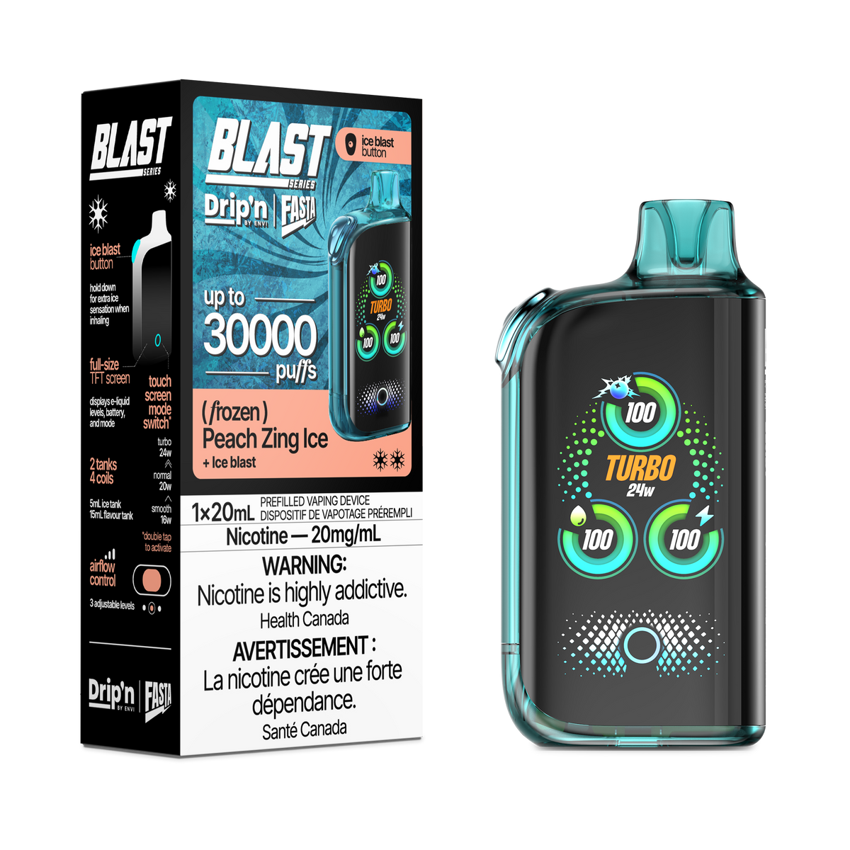 Drip'n X Fasta Blast - Peach Zing Ice (ON)