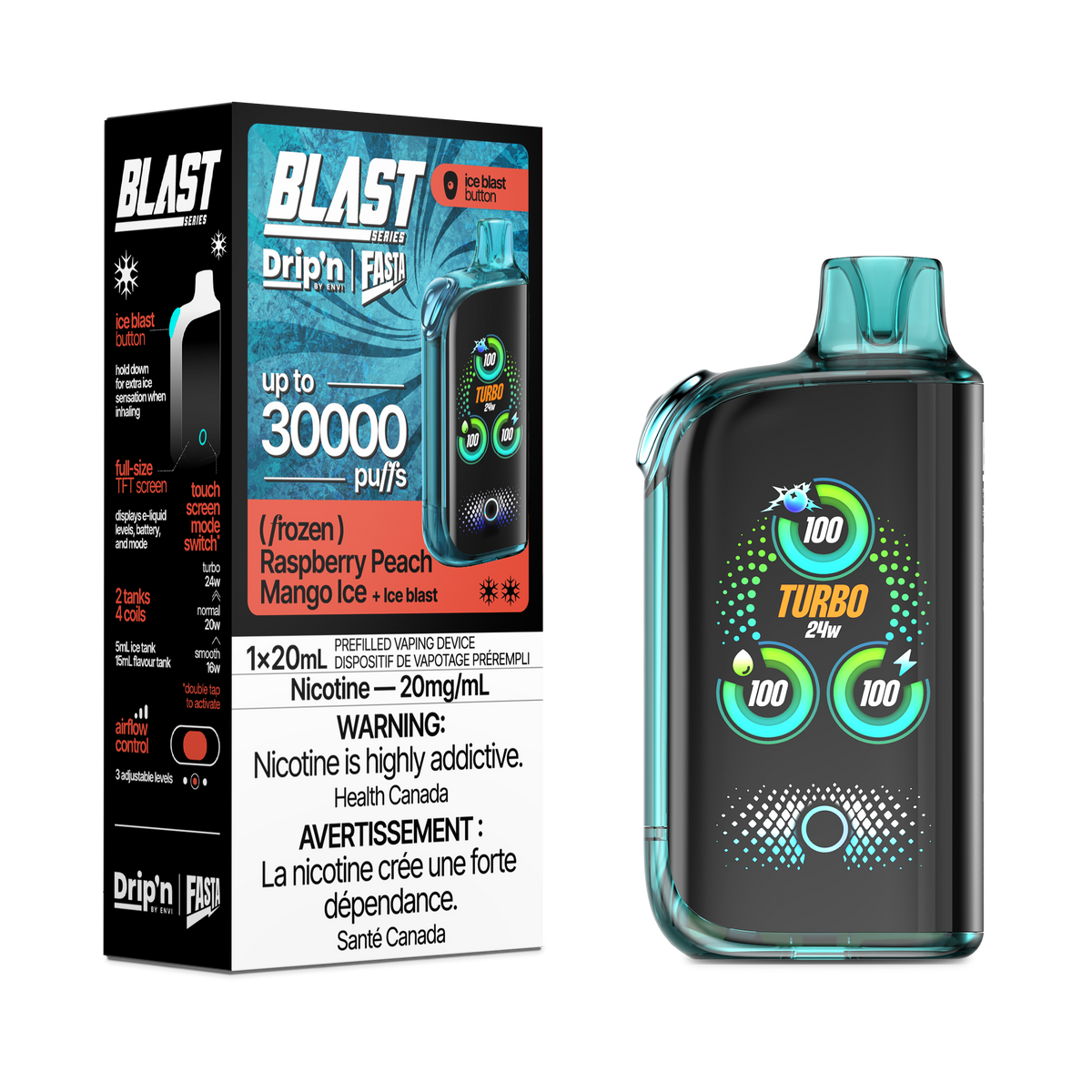 Drip'n X Fasta Blast - Raspberry Peach Mango Ice (MB)