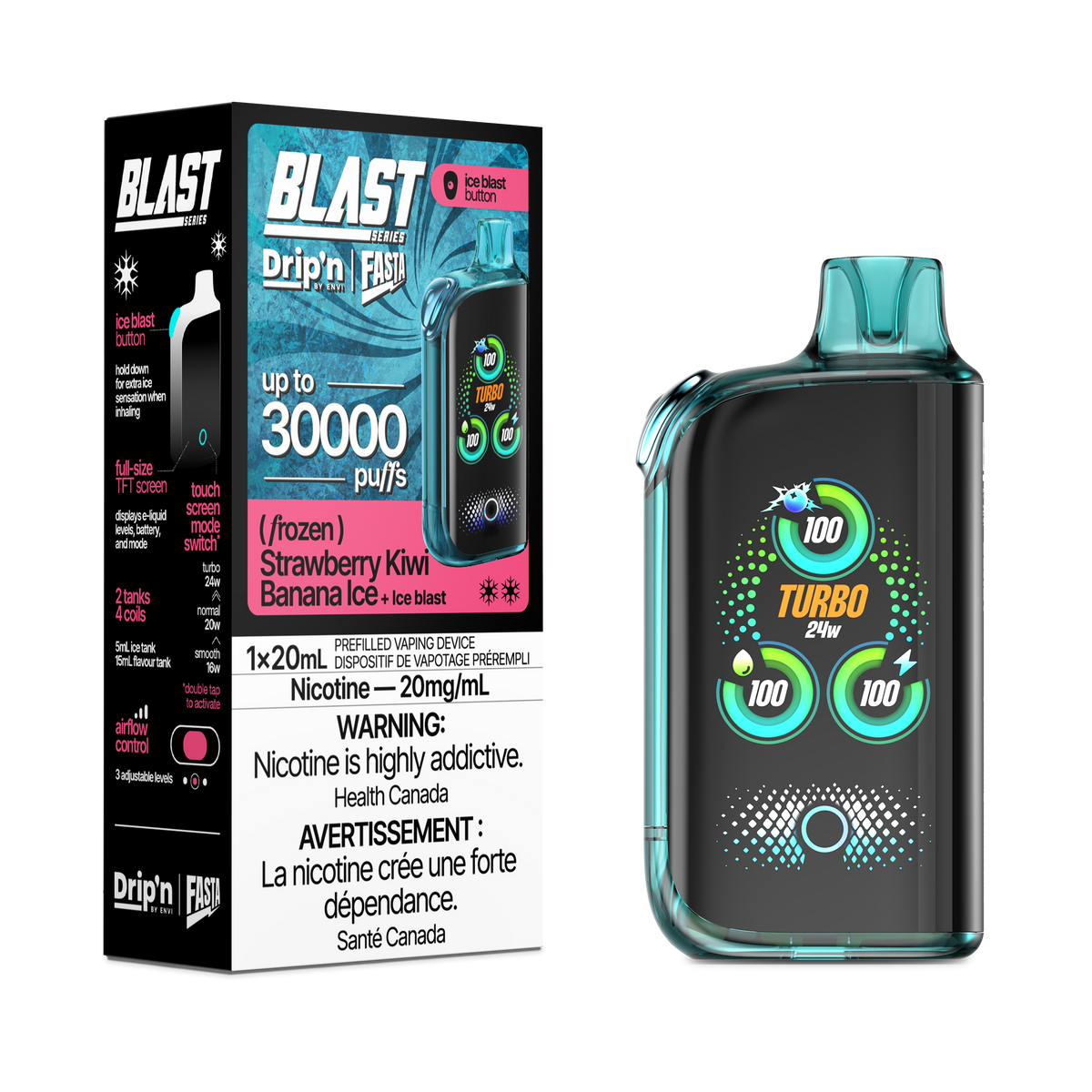 Drip'n X Fasta Blast - Strawberry Kiwi Banana Ice (AB)