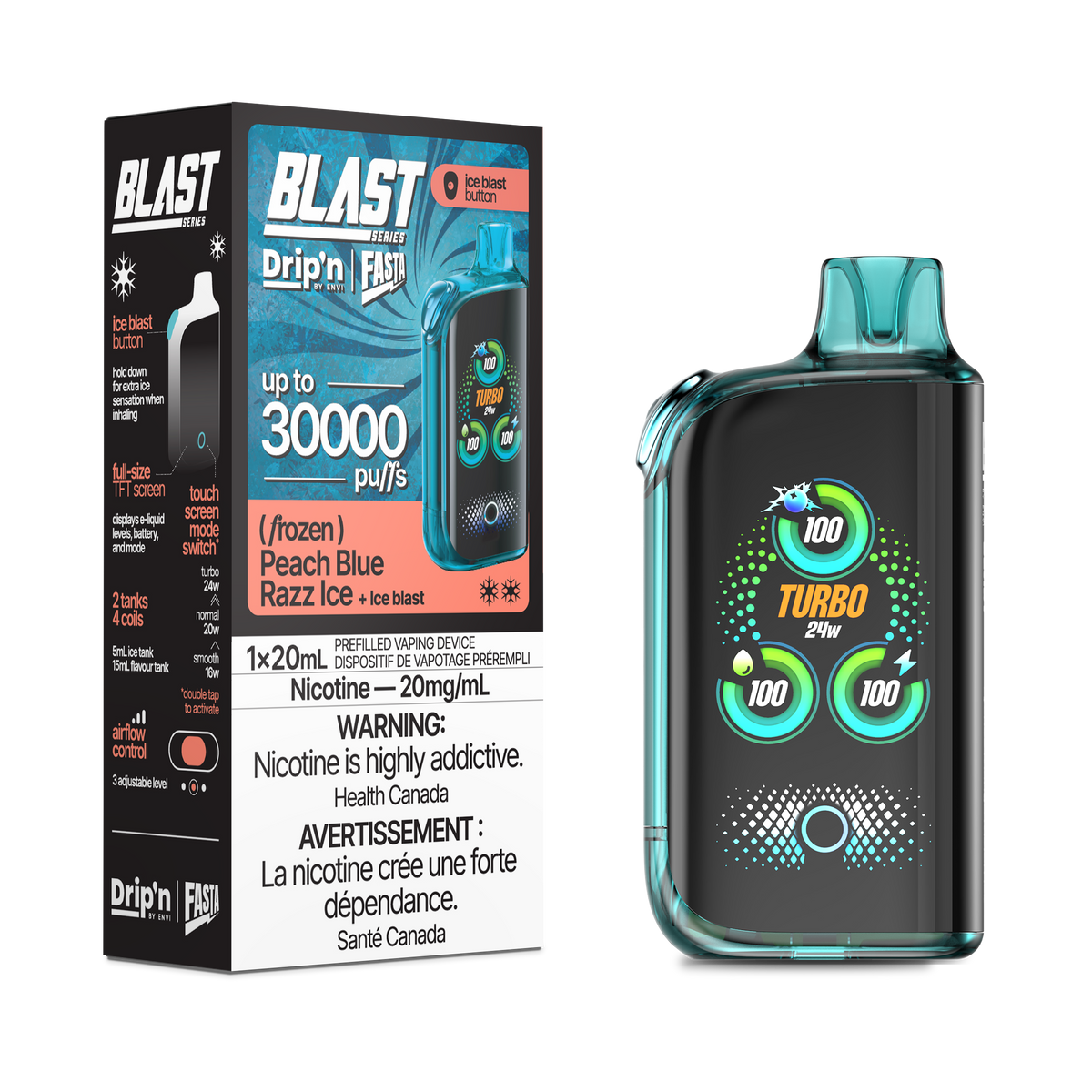 Drip'n X Fasta Blast - Peach Blue Razz Ice (MB)