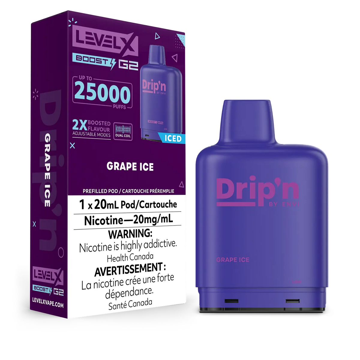 Level X Drip'n Boost G2 Pod - Grape Ice