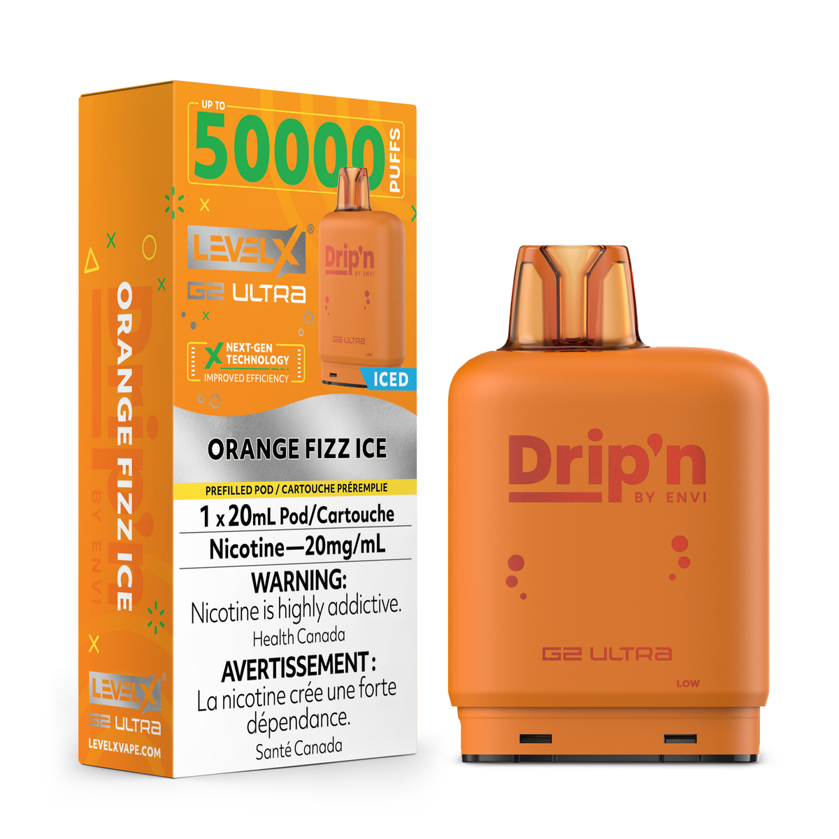 Buy Level X Drip'n G2 Ultra Pod - Orange Fizz Ice Online