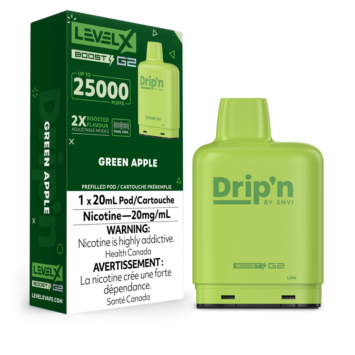 Buy Level X Drip'n Boost G2 Pod - Green Apple (MB) Online