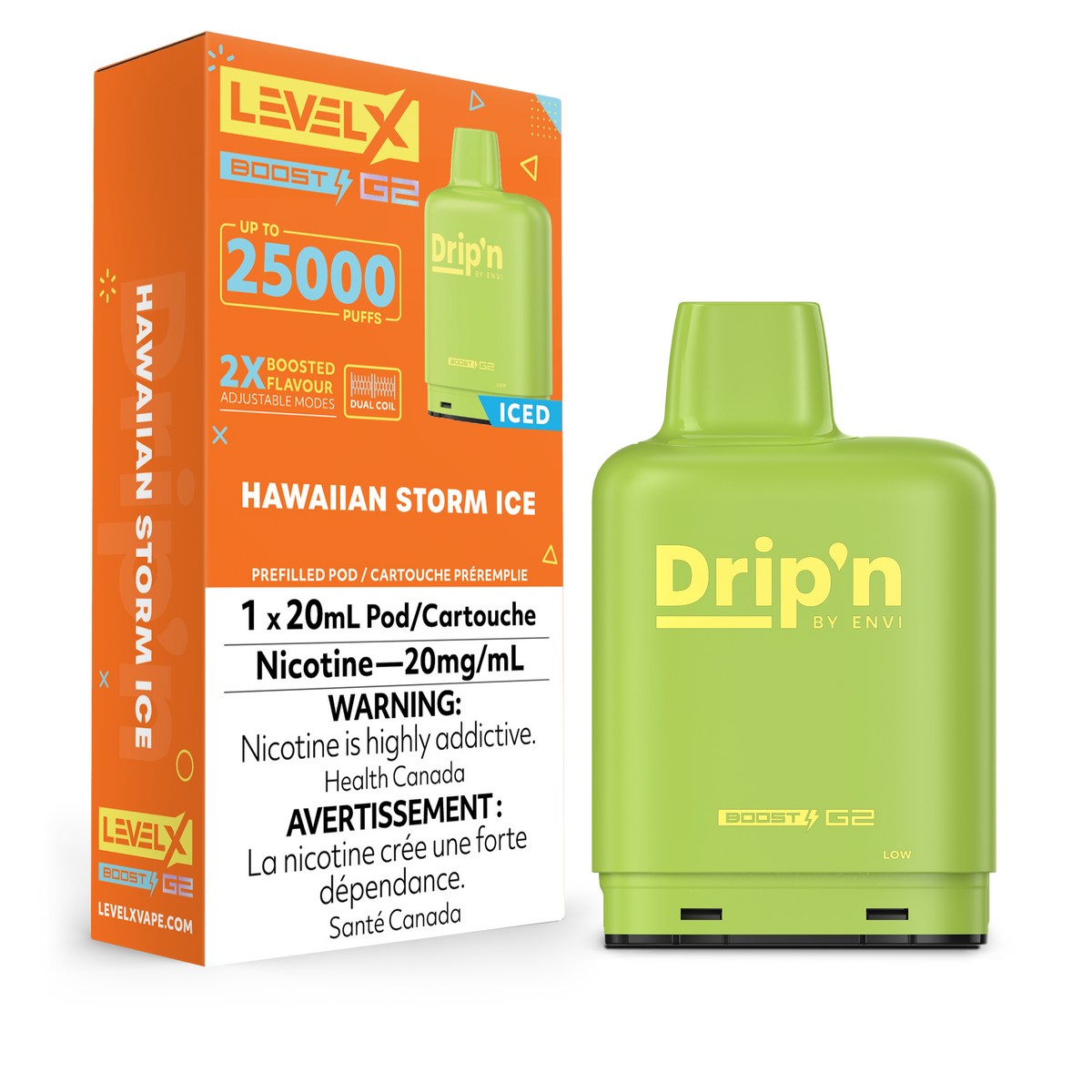 Level X Drip'n Boost G2 Pod Hawaiian Storm Ice ENVI Vape Level X Drip'n Boost G2 Pod Hawaiian Storm Ice ENVI Vape